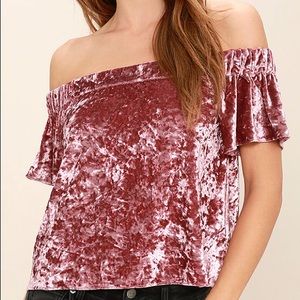 off the sholder velvet top